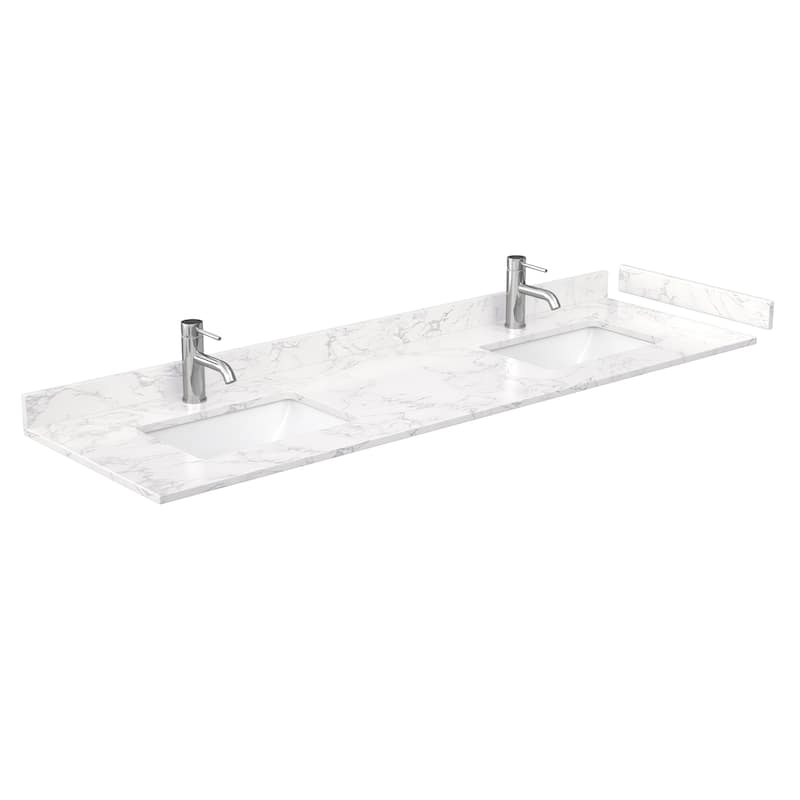 Avery 72 Inch Double Vanity, Cultured Marble Top, 70 Inch Mirror