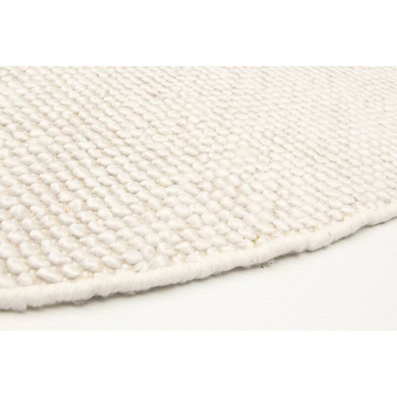 ECARPETGALLERY Braid weave Sienna Cream Wool Rug - 5'10 x 5'10