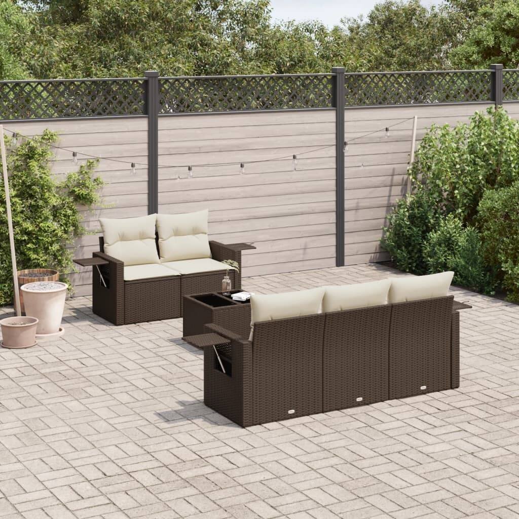vidaXL Garden Sofa Set Brown - 21.7 x 21.7 x 14.6