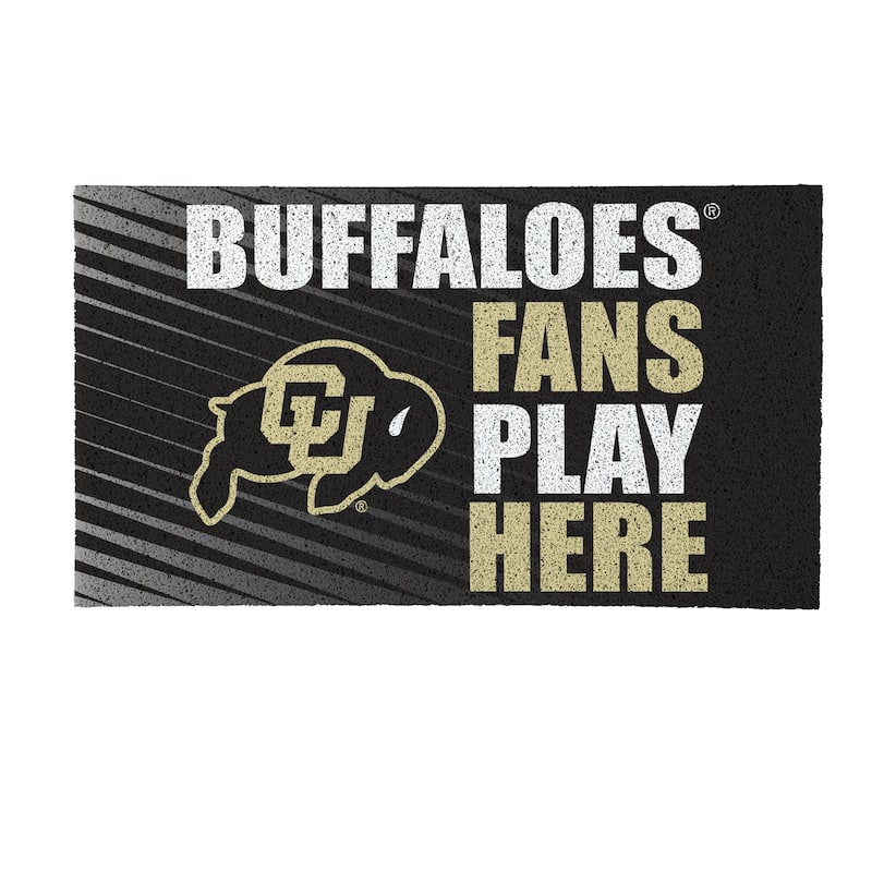 28 in. x 16 in. University of Colorado "Fans Play Here" PVC Door Mat