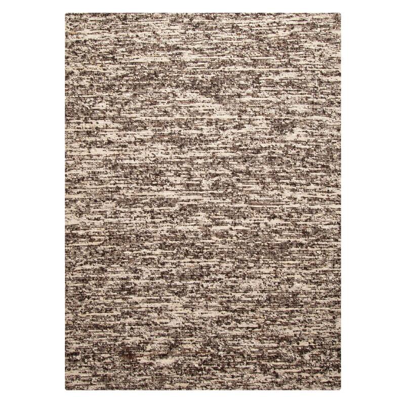 ECARPETGALLERY Braid weave Sienna Dark Brown Wool Rug - 6'5 x 8'8