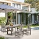preview thumbnail 24 of 92, Versatile Outdoor Dining Sets w Swivel/Folding Chairs & Steel Slat Table and HDPE Dining Table Set for Gardens, Patios 3-Piece - Swivel-Beige