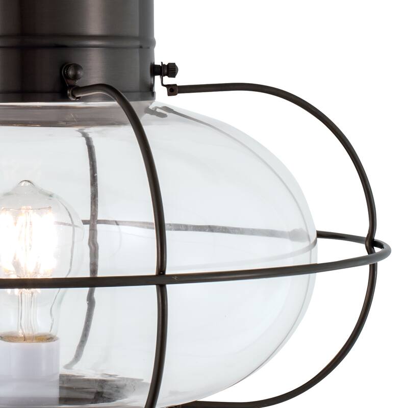 Elk Home Classic Onion Outdoor Post Light - Gun Metal with Clear Glass