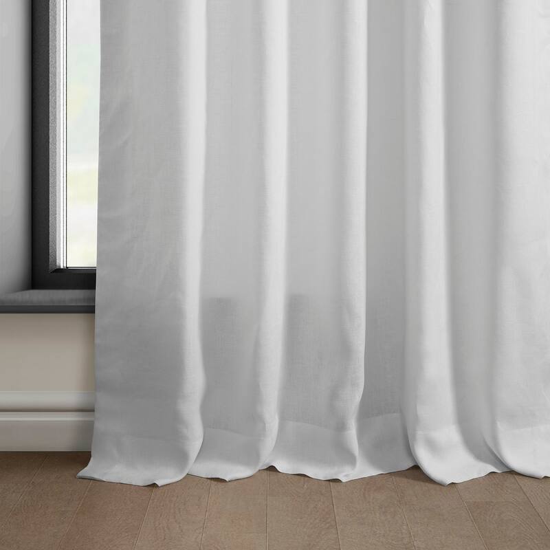 Exclusive Fabrics Room Darkening Euro Linen Curtain (1 Panel) - Window Treatment for Bedroom or Living Room