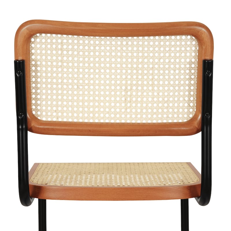 Breuer Chair Company Marcel Breuer Cesca Cane Cantilever Side Chair w/ Black Steel Frame (Various Wood & Cane Colors)