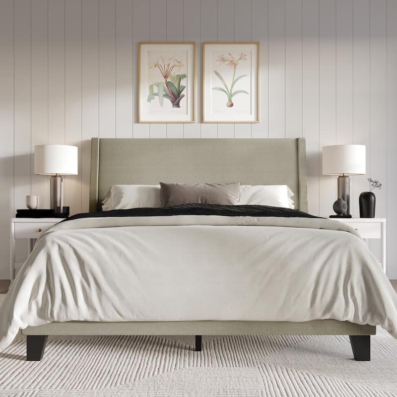 Clayfell Sidney Upholstered Panel Bed - Full - Dark Beige