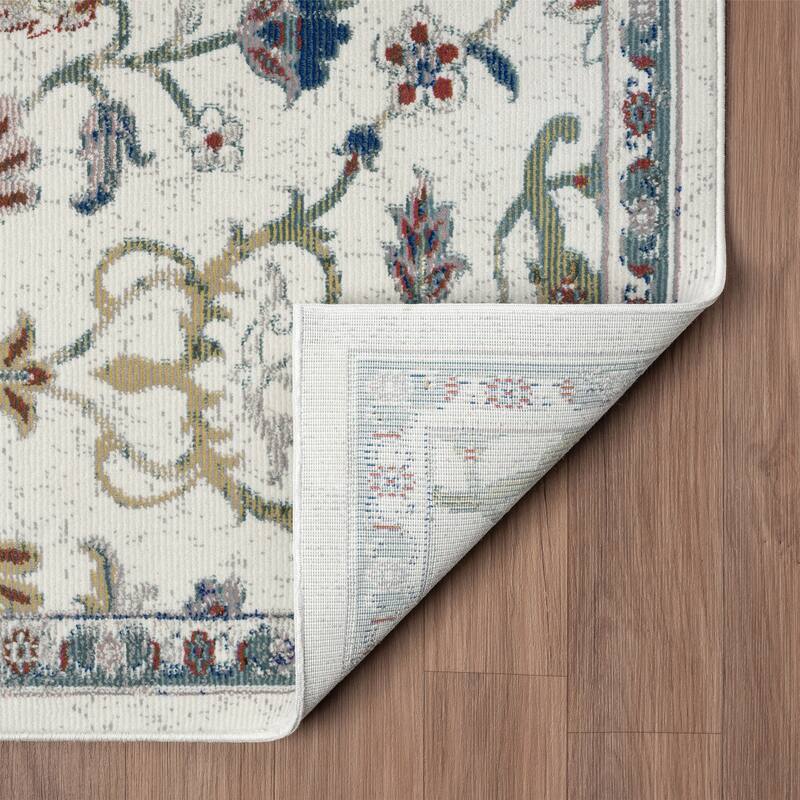Gaia Traditional Floral Damask Performance Indoor Area Rug by Sevita