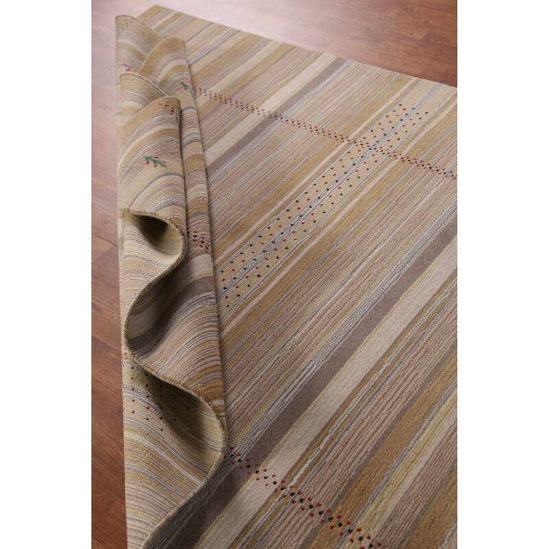 Hand Knotted Oriental 100% Wool Carpet Tribal Animal Pictorial Multi-Colored Gabbeh Area Rug - 7' 8'' X 5' 4''