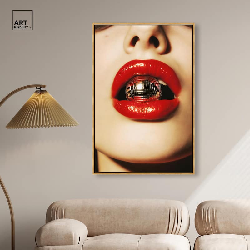 Disco Lips Canvas by Art Remedy