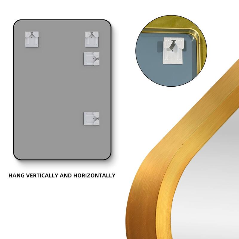 20 in./ 24 in. Rectangular Framed Wall Mounted Bathroom Mirror