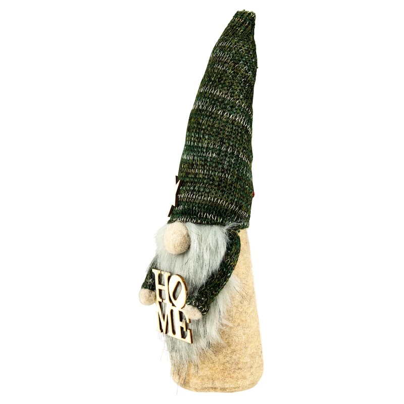Standing "Home" Gnome Christmas Figure - 14" - Green