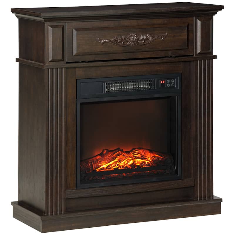 HOMCOM Electric Fireplace TV Stand, Media Entertainment Console