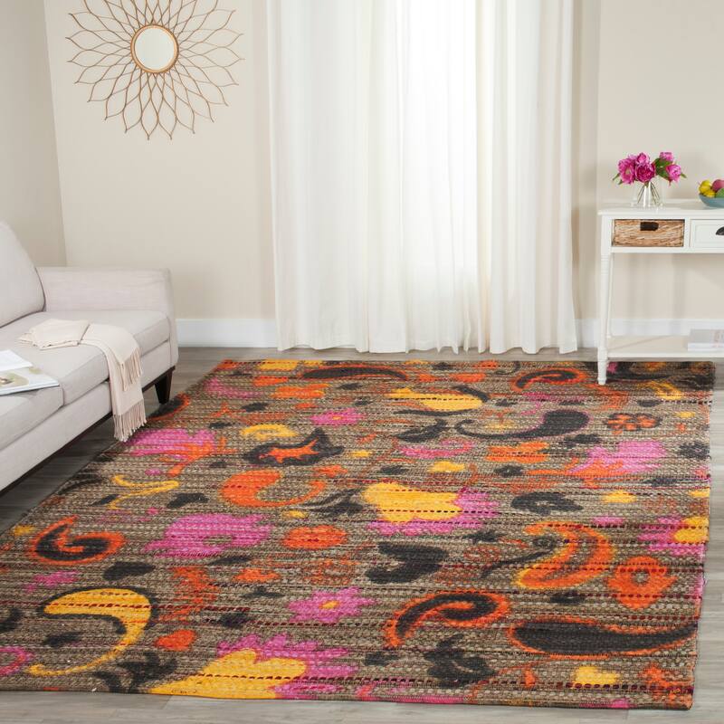 SAFAVIEH Handmade Cedar Brook Alvira Modern Cotton Rug - 5' x 8' - Brown/Multi - Rectangle
