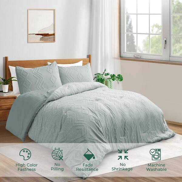 Green - King - All Season Tufted Comforter Set