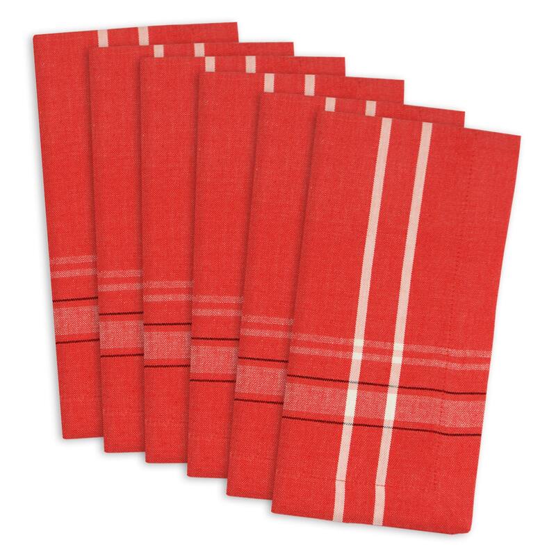 Design Imports Black French Stripe Napkin Set (Set of 6)