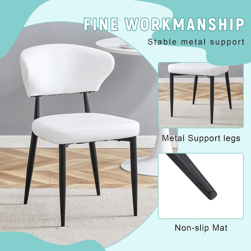 Roomfitters Ergonomic Dining Chairs with Curved Backrest, Minimalist Design Set of 4 for Dining Room or Office