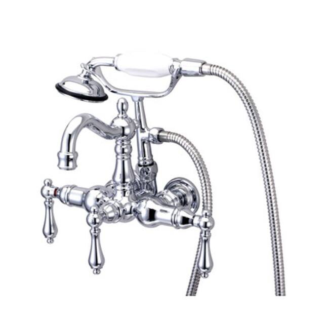 Kingston Brass Vintage Wall Mounted Clawfoot Tub Filler with Personal - Polished Chrome