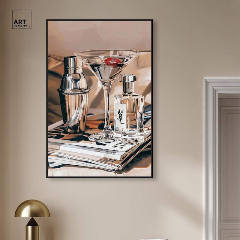 Martini Magazine Stack Canvas by Art Remedy