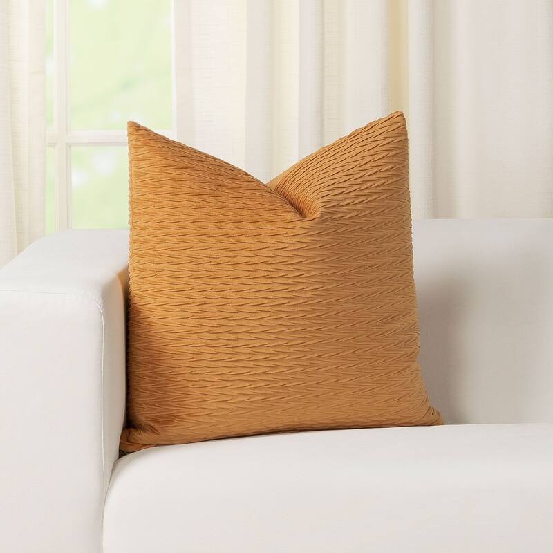 Siscovers Nature's Way Textured Velvet Throw Pillow - 22 x 22 - Apricot