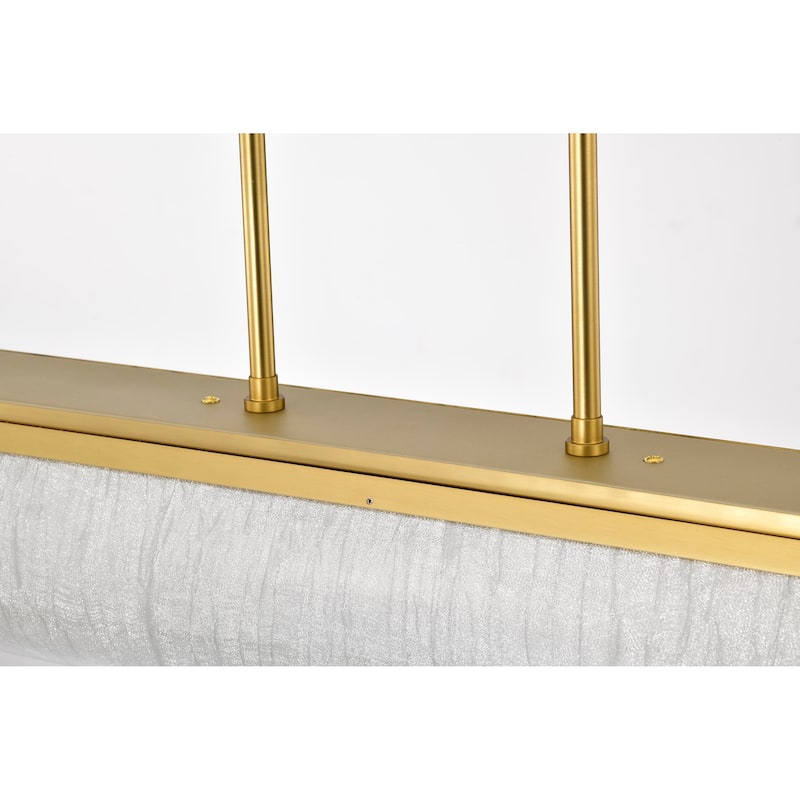 Idris LED Island Pendant Vintage Brass Finish Light Guide Panels - Vintage Brass