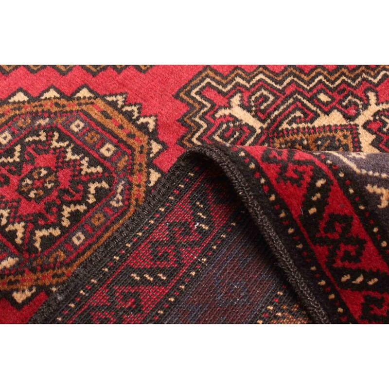 ECARPETGALLERY Hand-knotted Teimani Red Wool Rug - 2'11 x 4'6