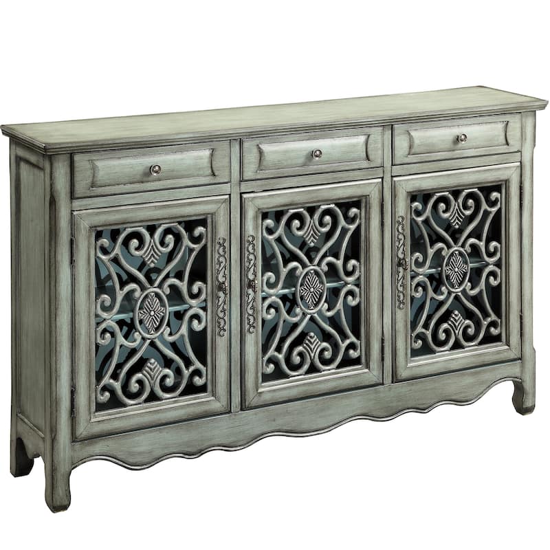 Decorative Antique Green Sideboard Accent Cabinet