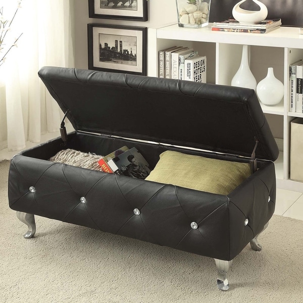 Ac pacific upholstered on sale tufted storage bench