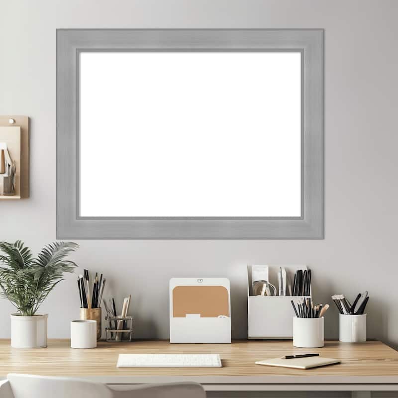 Amanti Art Vista Brushed Nickel Framed Dry Erase Magnetic Board