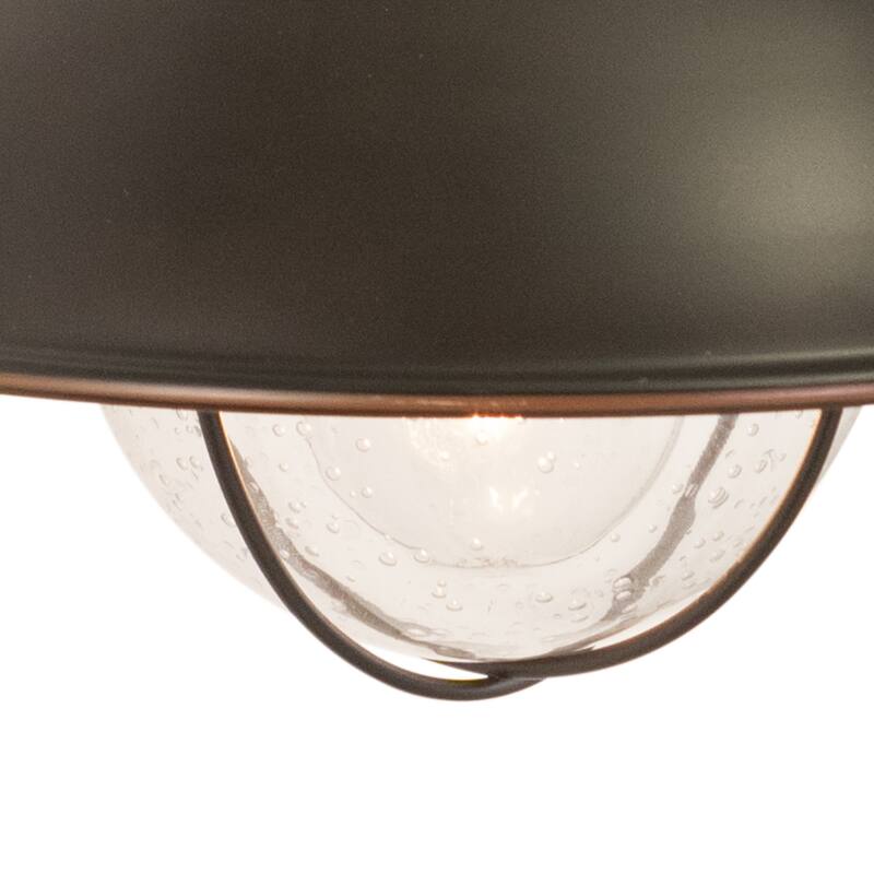 Harwich 1 Light Bronze Coastal Barn Dome Outdoor Wall Lantern Clear Glass - 10-in W x 10.25-in H x 11.5-in D