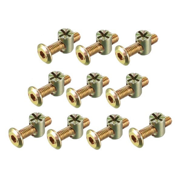 M6x90mm Hex Socket Drive Furniture Bolts w Barrel Nuts 5 Sets 