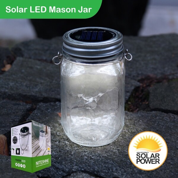Glass Mason Jar with 4 LED Bulb Lid Light - Set of 2 or 4