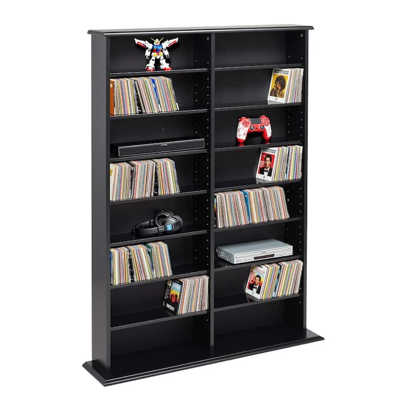 Prepac Media Storage Display Cabinet 8.75" D x 38.75" W x 51" H - Black
