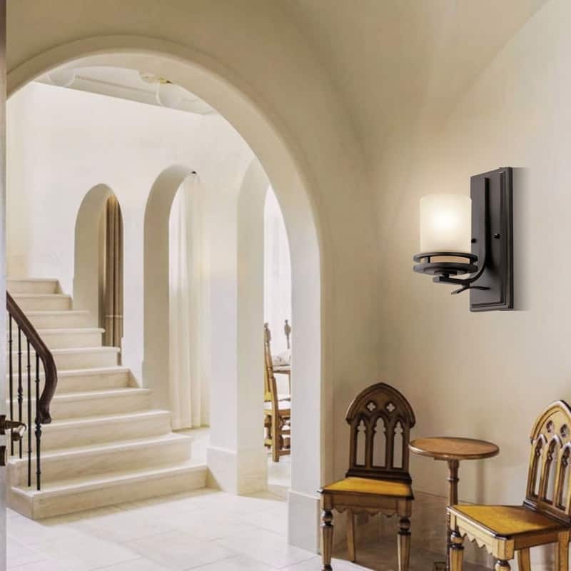 1 Light sconce light old bronze wall light fixture glass, metal lights in wall