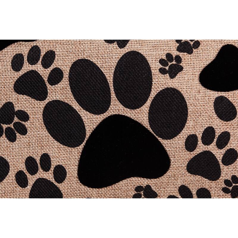 Paw Prints Heart Garden Burlap Flag