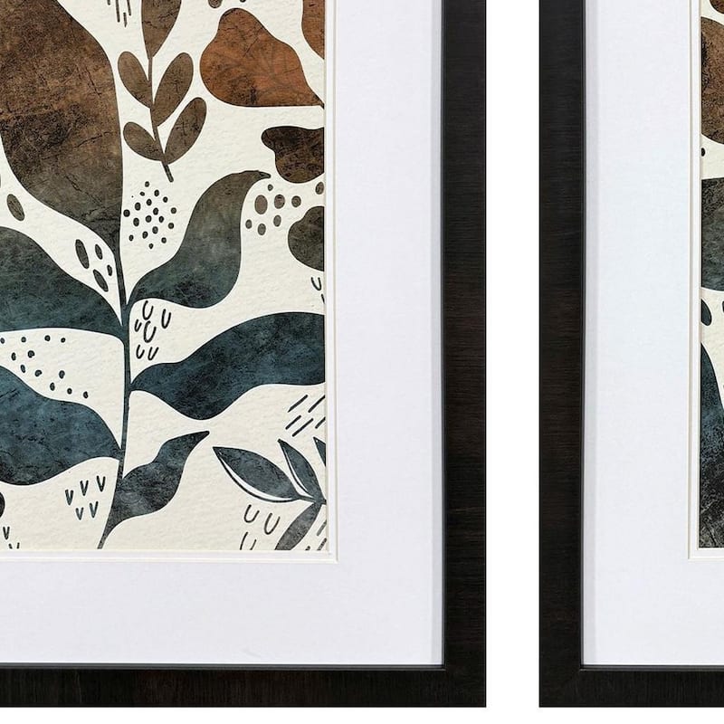 HomeRoots Set Of Two Dyed Fall Brown Framed Wall Art