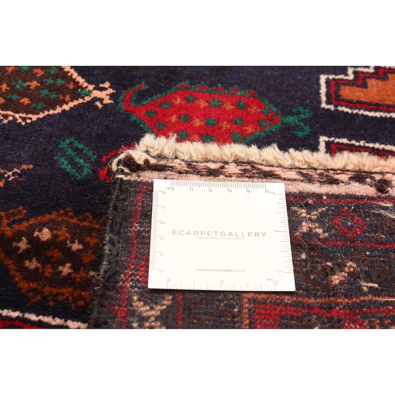 ECARPETGALLERY Hand-knotted Teimani Navy Wool Rug - 3'7 x 6'4