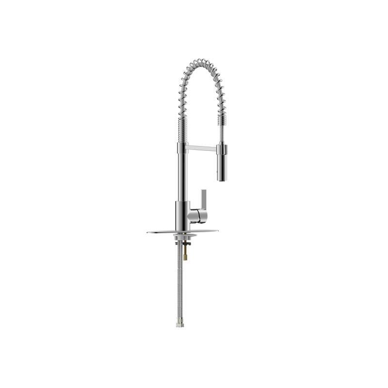 UltraFaucets Euro Collection Spring Spout Kitchen Faucet With Pull-Down Spray