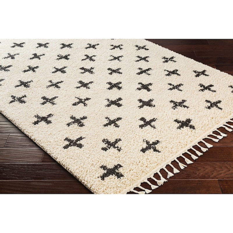 Livabliss Georgie Moroccan Geo Shag Area Rug
