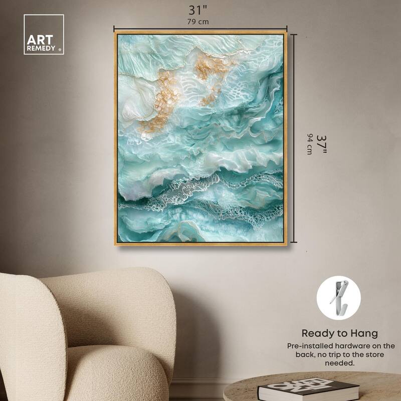 Teal Tiered Turbulence Canvas by Art Remedy
