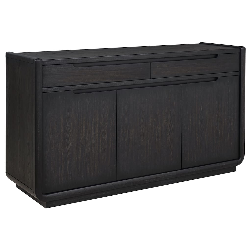 Leandro 2-drawer Dining Sideboard Server Burnished Black - 64" x 19" x 36"