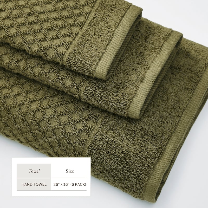 Linery & Co. Cotton Diamond Waffle Texture Bath Towels