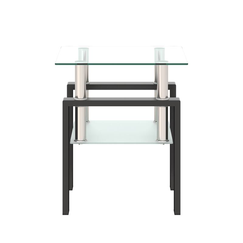1-Piece Modern Tempered Glass Tea Table Coffee Table End Table