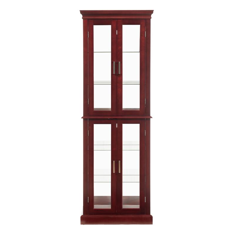 6-Shelf Lighted Antique Display Cabinet