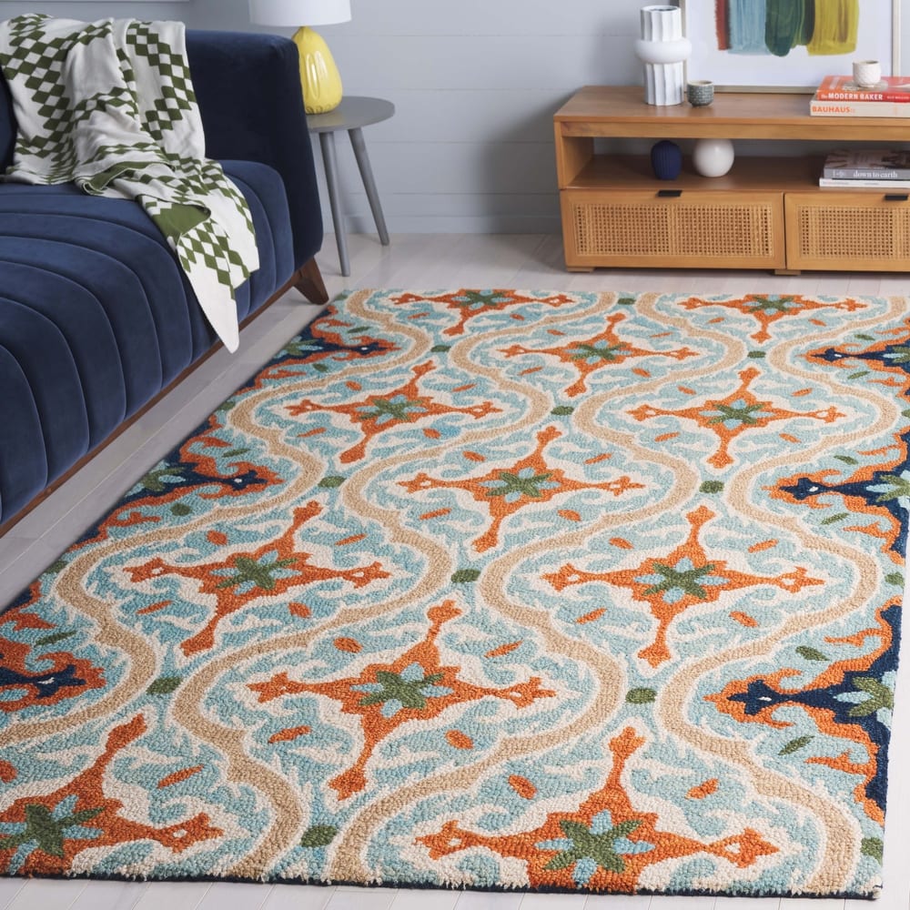 SAFAVIEH Handmade Roslyn Estrella Modern Floral Wool Rug