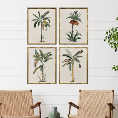 Paragon Contemporary Palm I Framed Art - Set of 4