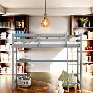 Comprehensive Design Twin Size High Loft Bed, Under Bed Capacious Space