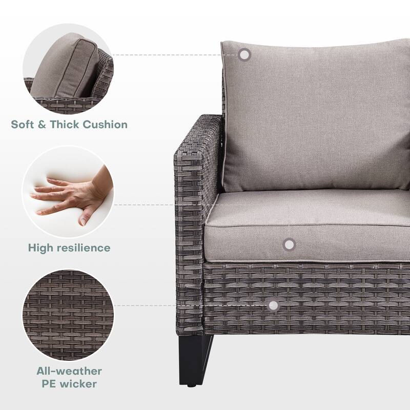 Gymojoy Outdoor PE Rattan Wicker Chairs