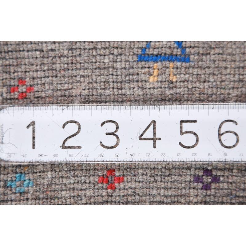 Gabbeh Indian Area Rug Hand-Knotted Wool Carpet - 7'10" x 9'9"