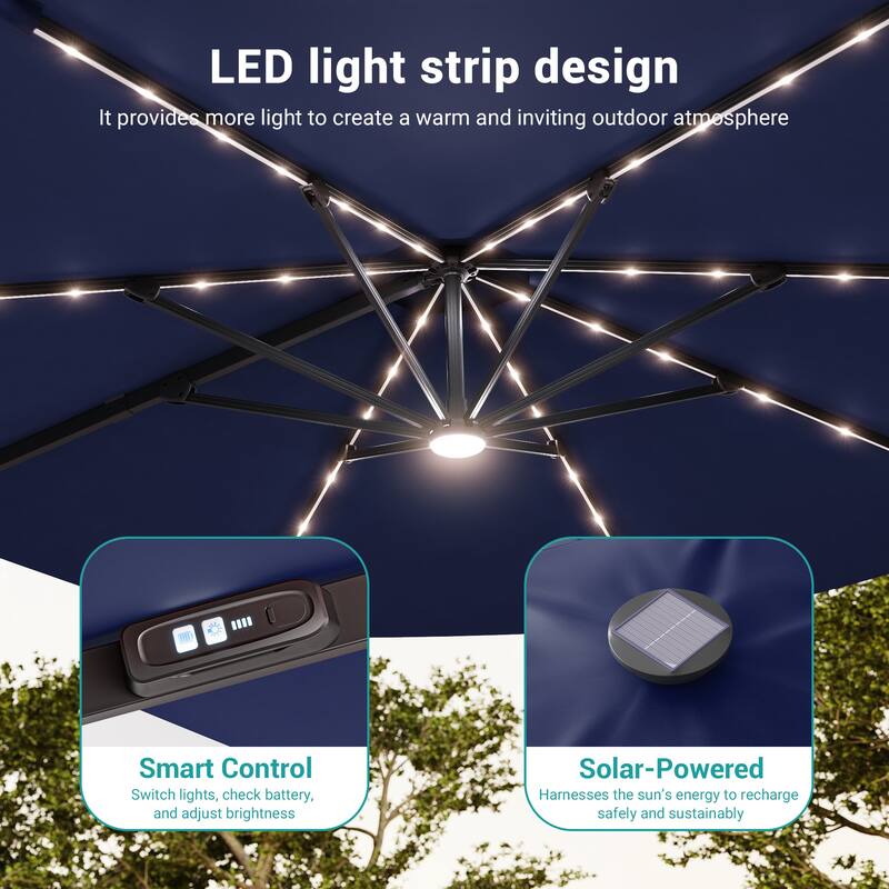 Sonkuki Outdoor 10FT LED Patio umbrella for Garden