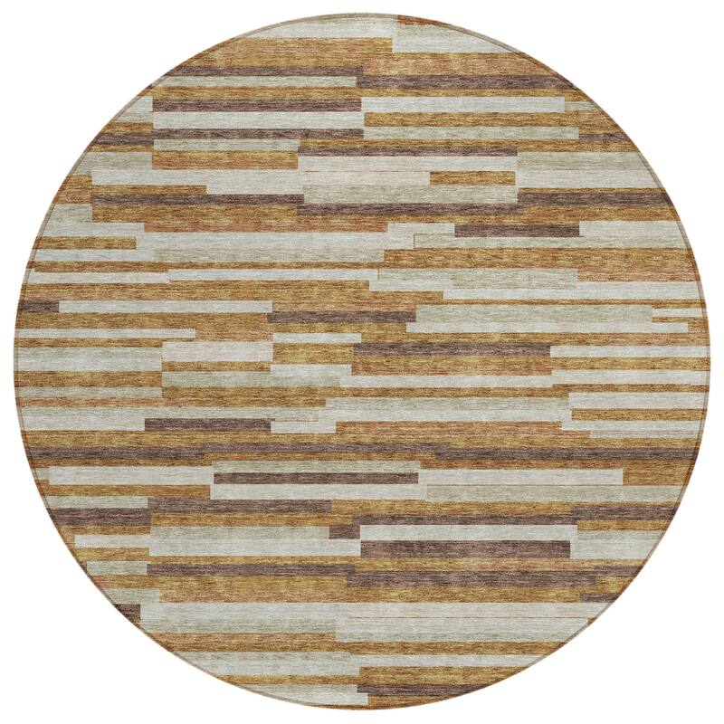 HomeRoots Striped Transitional Rectangle Outdoor Rug